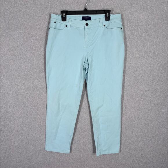 Talbots Jeans‎ 12P Ankle Stretch Skinny Crop Resort Cruise Casual Aqua Turquoise - Picture 1 of 9
